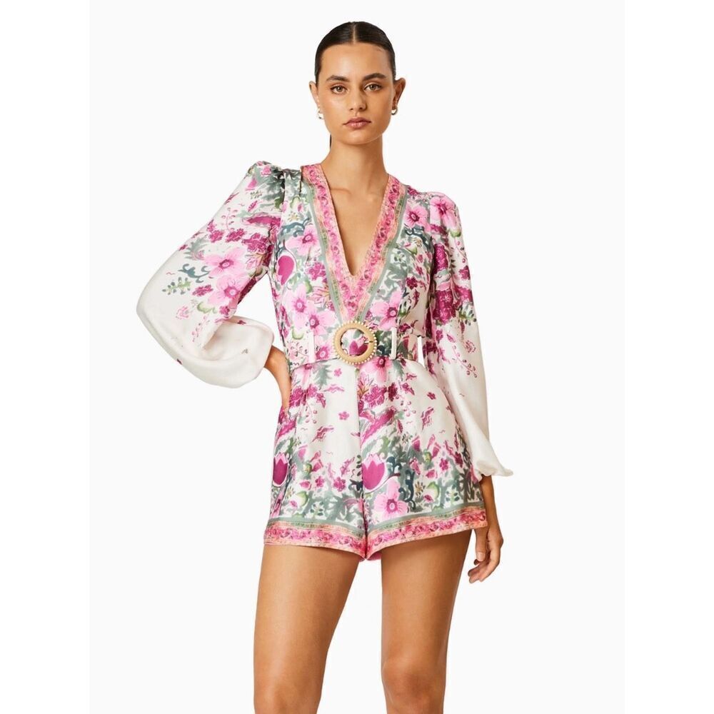 Elliatt Floral Pink and White Romper